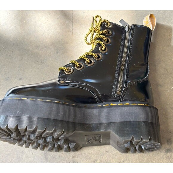 Dr. Martens JADON MAX Platform Combat Boots Vegan Black Oxford Women's US 6 - Picture 5 of 10